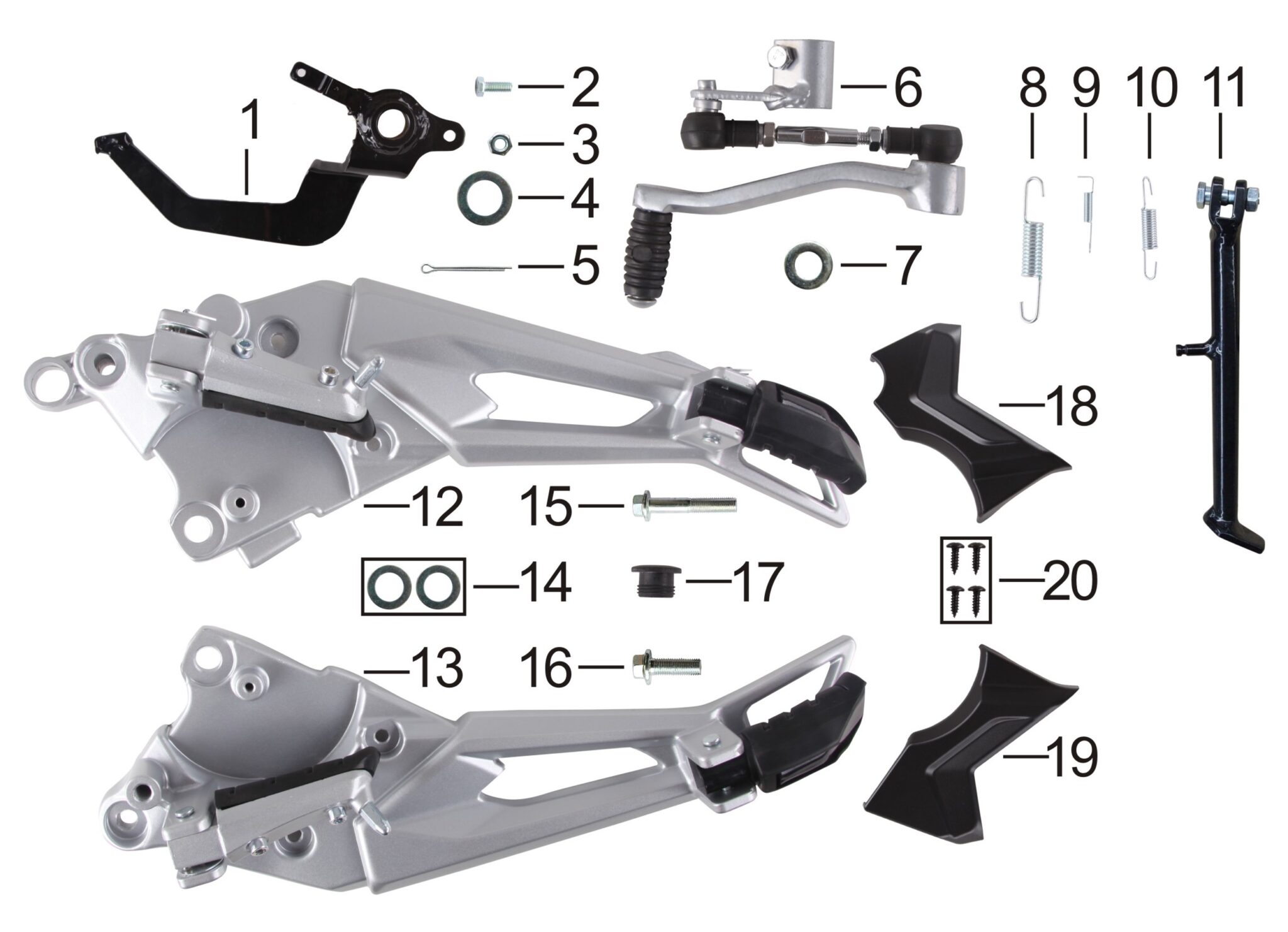 Neco NC N01 Rear Brake Pedal Footrest HDM Trading