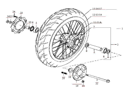 Bluroc Hero 125 Rear Wheel