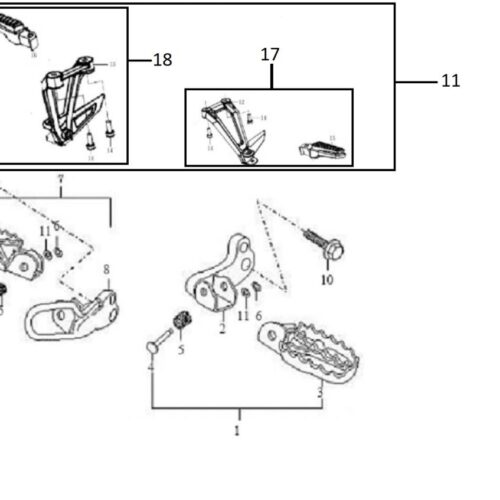 HERO 250 LEFT HAND REAR FOOTREST ASSY