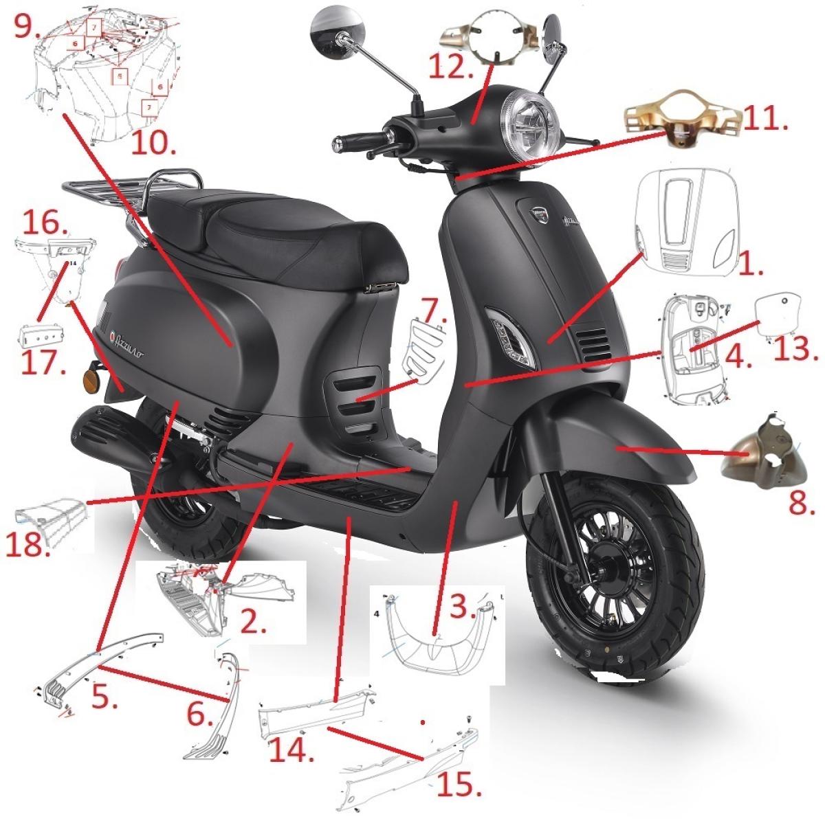 AZZURO GP 125 HANDLEBAR COVER REAR SECTION - EURO 5 BIKES - Image 4