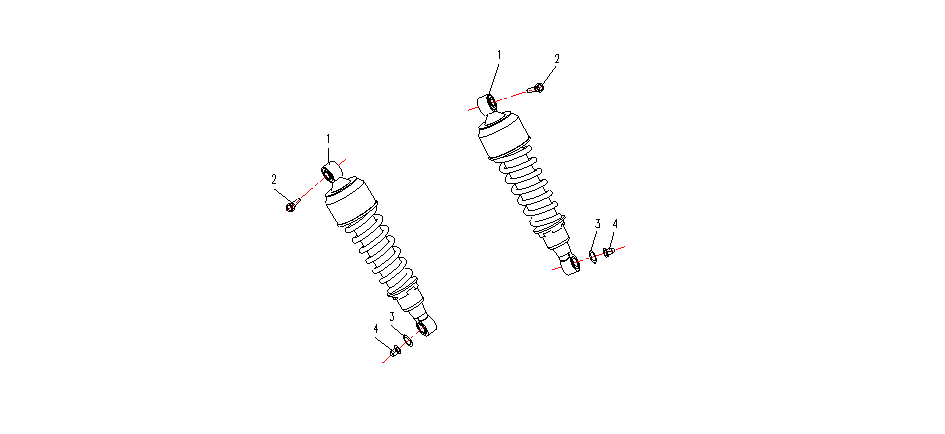 Bluroc V-Bob 250 Rear Shock Absorber Assy