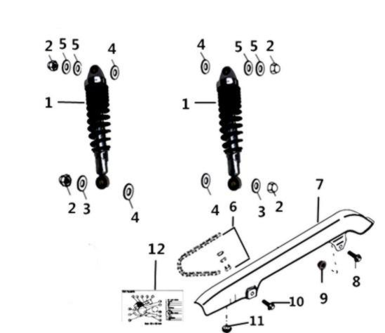 Bluroc Spirit 125 Chain Case Chain Drive Rear Cushion