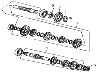 Bluroc V-Bob 250 Main Shaft & Countershaft