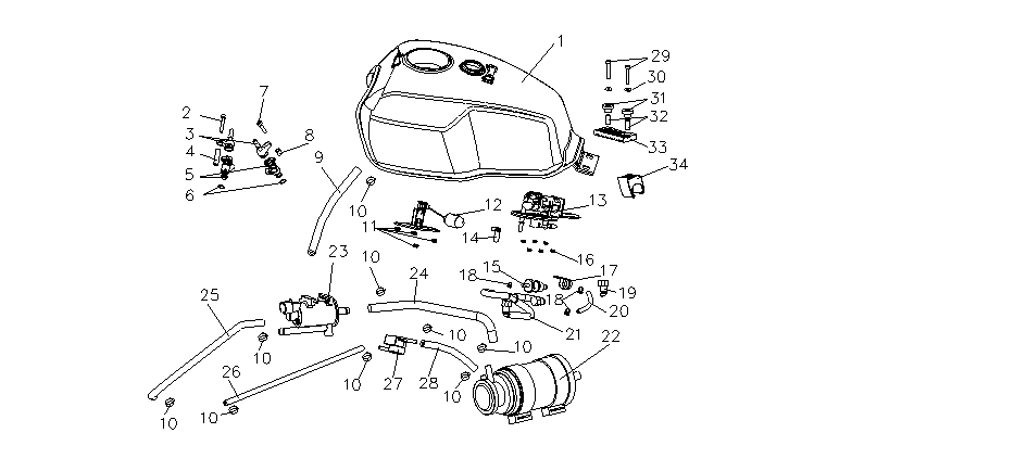 Bluroc V-Bob 250 Fuel Tank Assy