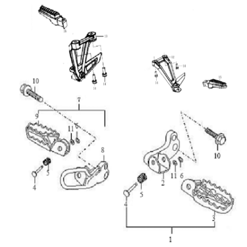 HERO 250 FRONT LEFT FOOTREST ASSY