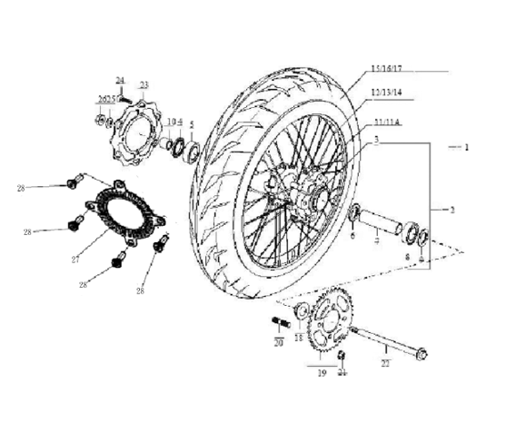 Bluroc Hero 250 Rear Wheel