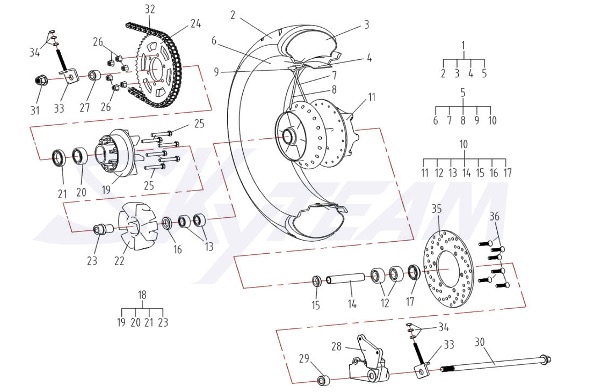 Bluroc Tracker 125 Rear Wheel