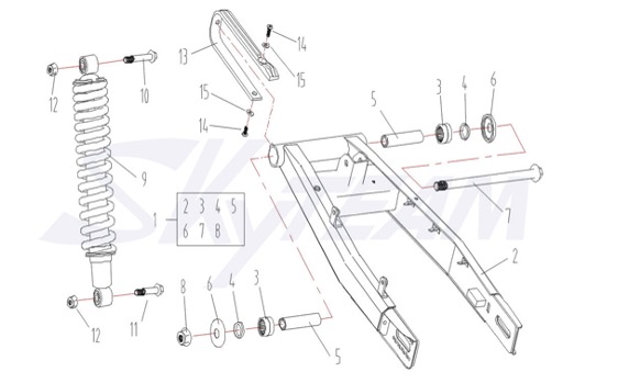 Bluroc Tracker 125 Swing Arm