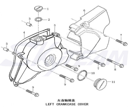 Bluroc Heritage 125 Left Crankcase Cover