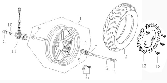 Neco GPX 125 Front Wheel