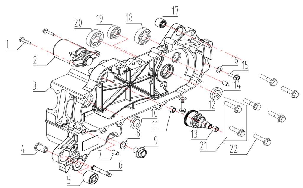 Neco One 10 Left Crankcase