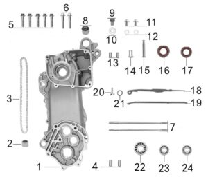 Neco Dinno 50 LEFT CRANKCASE ASSY